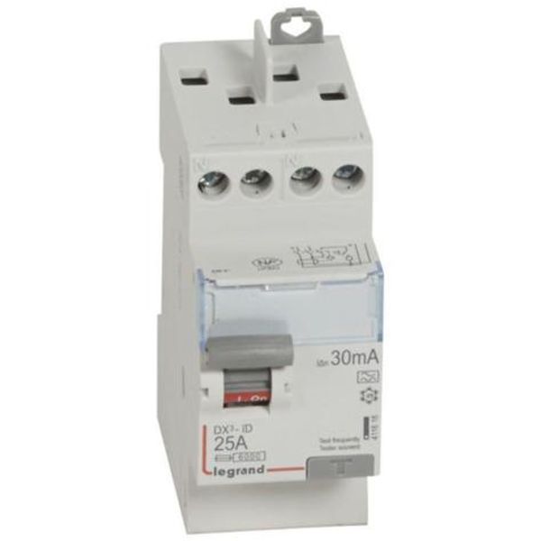 Differential switch DX³-ID high inlet and high outlet with screw - 2P 230V~ 25A typeA 30mA - 2 modules image 1