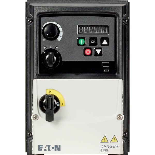 Variable frequency drive, 230 V AC, 1-phase, 2.3 A, 0.37 kW, IP66/NEMA 4X, Radio interference suppression filter, 7-digital display assembly, Local co image 7