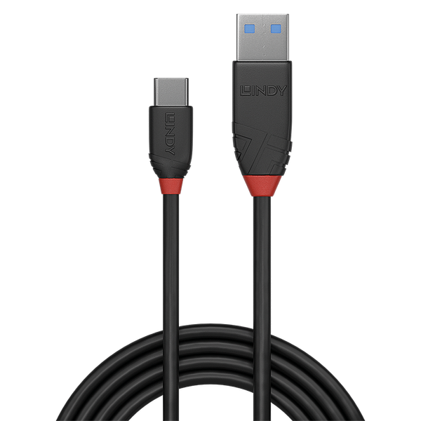 1m USB 3.2 Type A to C Cable, 10Gbps, Black Line USB Type A Male to C Male image 2