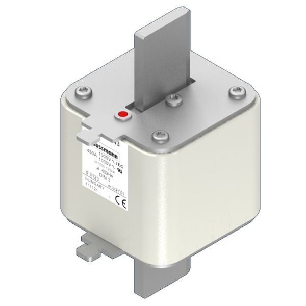 Fuse-link, high speed, 450 A, AC 1000 V, DIN 3, 90 x 75 x 150 mm, aR, DIN, IEC, single indicator image 2