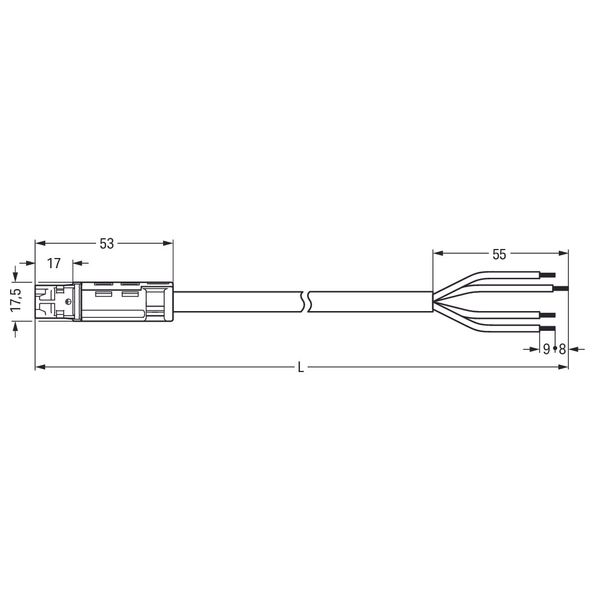 pre-assembled connecting cable;Eca;Plug/open-ended;black image 5