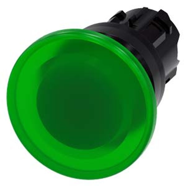 Illuminated mushroom pushbutton, 22 mm, round, plastic, green, 40mm, momentary 3SU1001-1BD40-0AA0-Z Y13 image 2