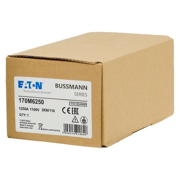 Fuse-link, high speed, 1250 A, AC 1100 V, size 3, 76 x 92 x 139 mm, aR, DIN, IEC, single indicator image 13