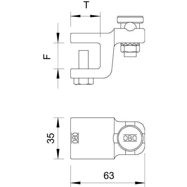 5004 DIN-FT 20 Folding clamp fix contact 20mm image 2