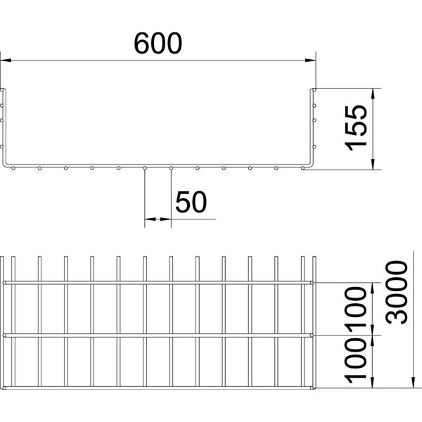 SGR 155 600 G Mesh cable tray SGR  155x600x3000 image 2