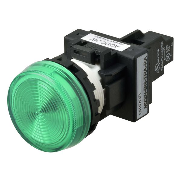 Indicator M22N flat, CAP COLOR GREEN, LED GREEN, LED VOLTAGE 100-120 V image 1