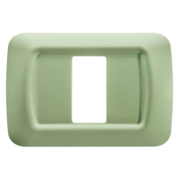 TOP SYSTEM PLATE - IN TECHNOPOLYMER GLOSS FINISHING - 1 GANG - VENETIAN GREEN - SYSTEM image 2