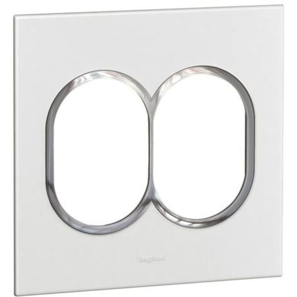 Plate Arteor - American std - round - 2 x 3 mod - 4'' x 4'' - white image 1