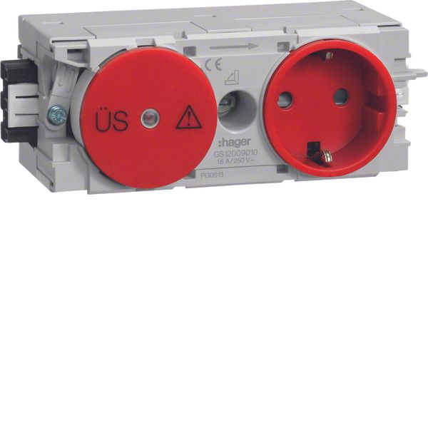 Socket-outlet+Surge Wago C-Profile red image 1