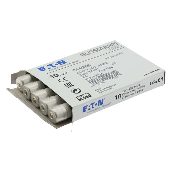 Fuse-link, LV, 8 A, AC 500 V, 14 x 51 mm, gL/gG, IEC, with striker image 16