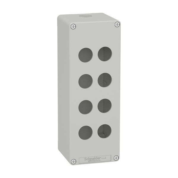 Harmony XAP, XB2 SL, Empty control station, zinc alloy, grey, M25, 8 cut-outs 22mm, 80 x 220 x 77 image 1