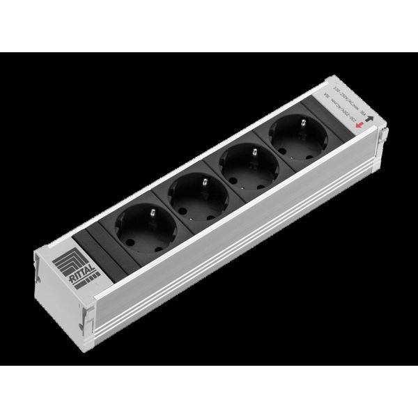 DK PSM Plus socket module, CEE 7/3 (type F), 4-way, black, non-switchable image 2