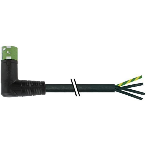 MQ15 female 90° with cable PUR 4x1.5 bk UL/CSA+drag chain 5m image 1