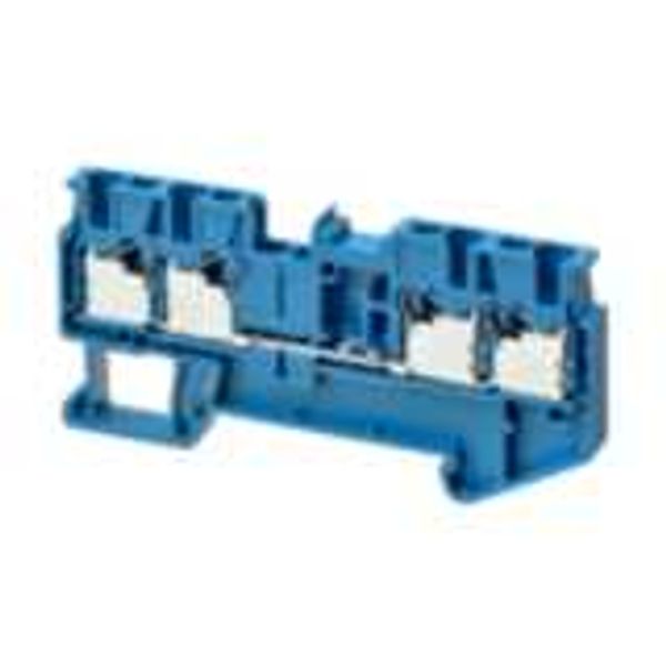 Multi conductor feed-through DIN rail terminal block with 4 push-in pl image 3