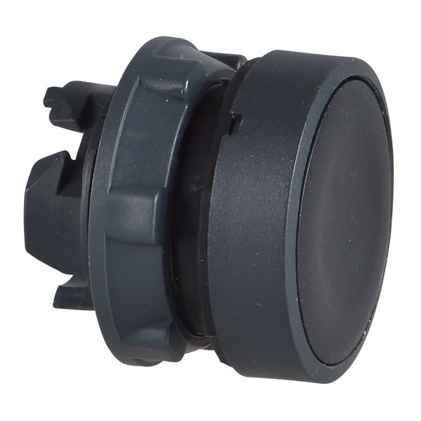 Head for non illuminated push button, Harmony XB5, XB4, black flush pushbutton Ø22 mm unmarked image 1