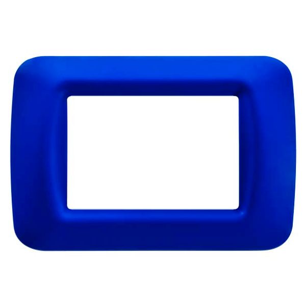 TOP SYSTEM PLATE - IN TECHNOPOLYMER GLOSS FINISHING - 3 GANG - JAZZ BLUE - SYSTEM image 2