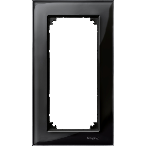Real glass frame, 2-gang without central bridge piece, Onyx black, M-Elegance image 4