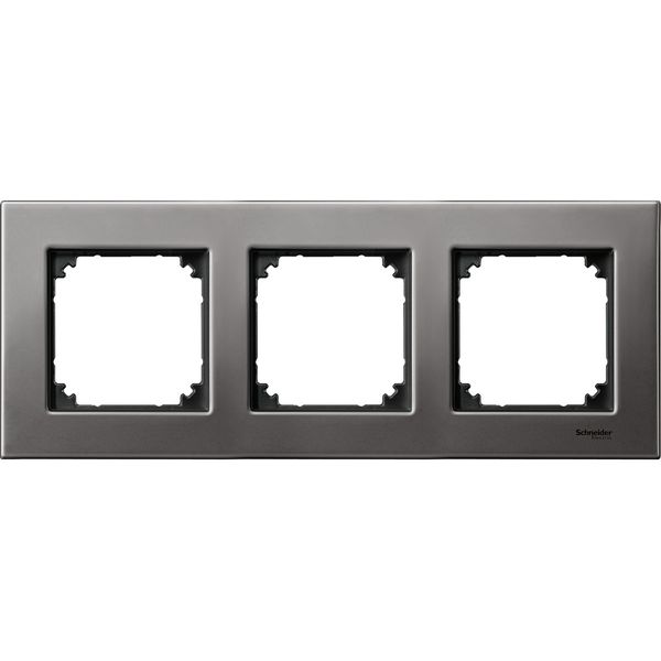 Metal frame, 3-gang, Rhodium grey, M-Elegance image 4