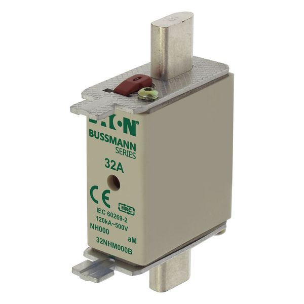 Fuse-link, low voltage, 32 A, AC 500 V, NH000, aM, IEC, dual indicator image 7