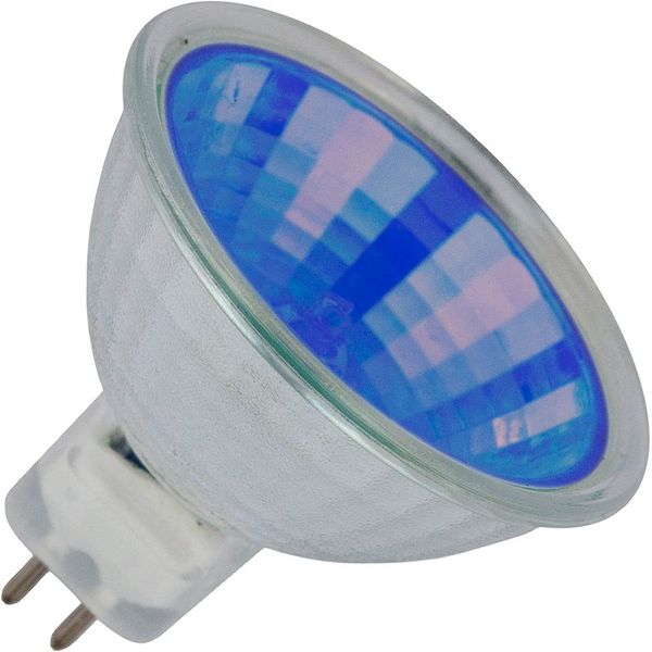 Halo MR16 GU5.3 50x47.5 12V 50W 2Khrs Clear Blue Cover 38° image 1