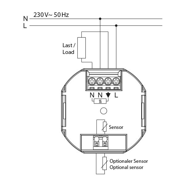 Concealed clock thermostat as a room controller, RAL9016 glossy 55x55, AC 230V, 1NO contact, 10 A, white backlighting image 3