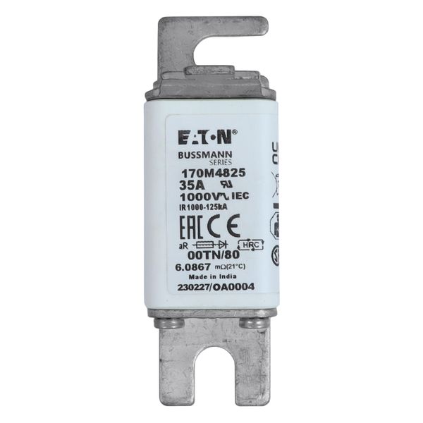 Fuse-link, high speed, 35 A, AC 1000 V, size 00, 30 x 47 x 98 mm, aR, DIN, IEC, single indicator image 23