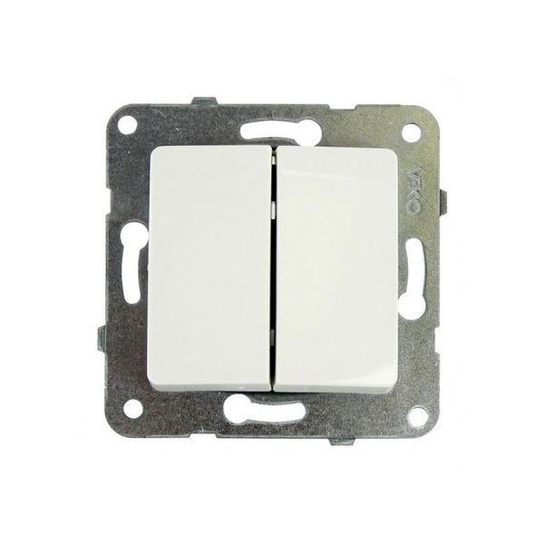 Linnera-Rollina Q C Two Gang Switch White image 1