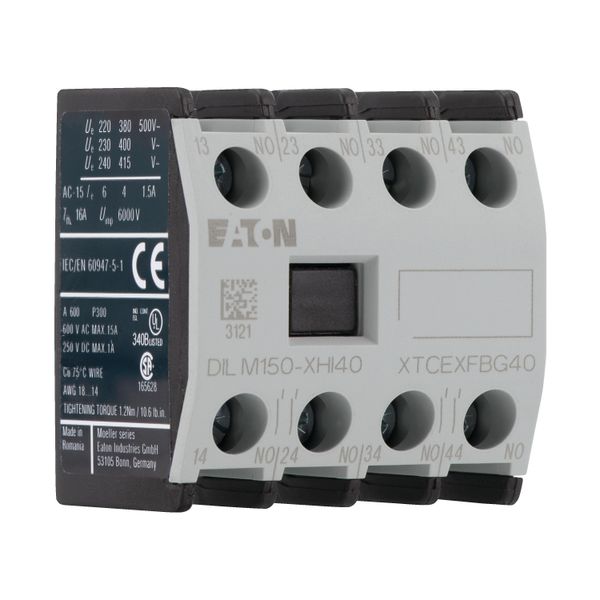 Auxiliary contact module, 4 pole, Ith= 16 A, 4 N/O, Front fixing, Screw terminals, DILM40 - DILM170 image 10