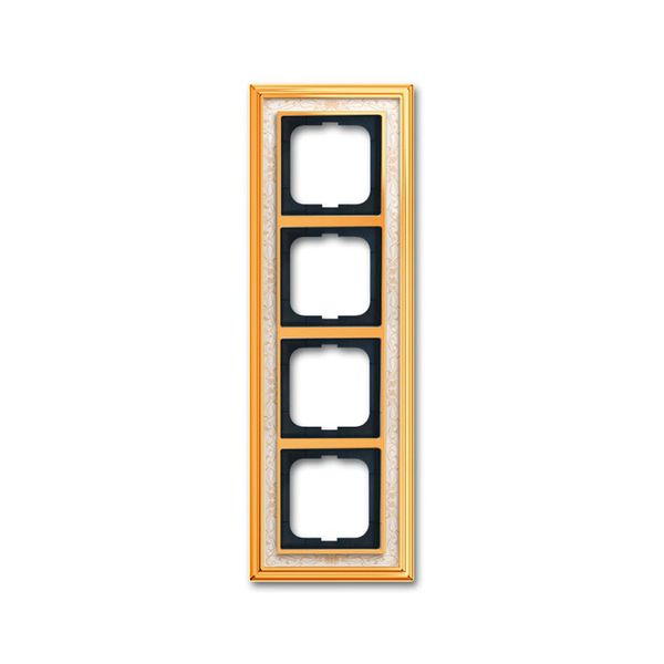 1724-836 Cover Frame Busch-dynasty® polished brass decor ivory white image 1