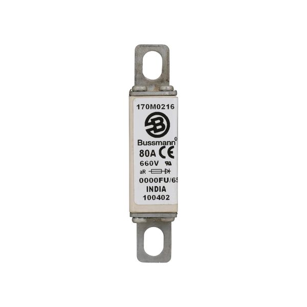 Fuse-link, high speed, 80 A, AC 660 V, size 0000, 18 x 19 x 80 mm, aR, UL image 5