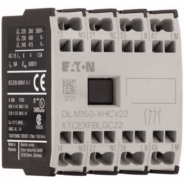 Auxiliary contact module, 4 pole, Ith= 16 A, 1 N/O, 1 N/OE, 1 NC, 1 NCL, Front fixing, Spring-loaded terminals, DILMC40 - DILMC150 image 4