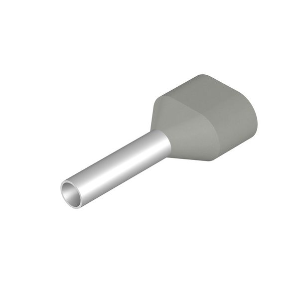 Wire-end ferrule, Twin wire-end ferrule, 11 mm, 8 mm, grey image 1