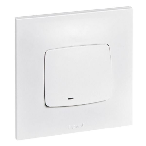 Illuminated switch or two-way switch (LED supplied) Neptune - White image 1