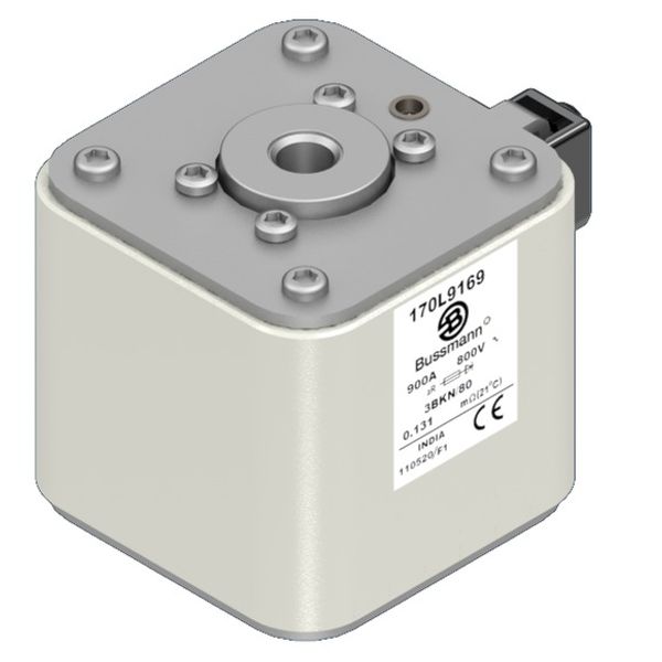 Fuse-link, high speed, 900 A, AC 800 V, Size 3, 76 x 92 x 83 mm, aR, IEC, single indicator image 3