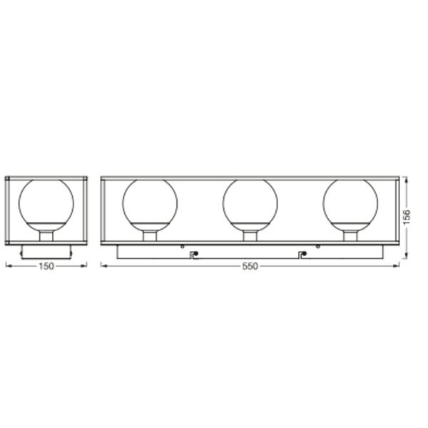 Decor Square 550x150mm 3 x G9 IP44 image 12