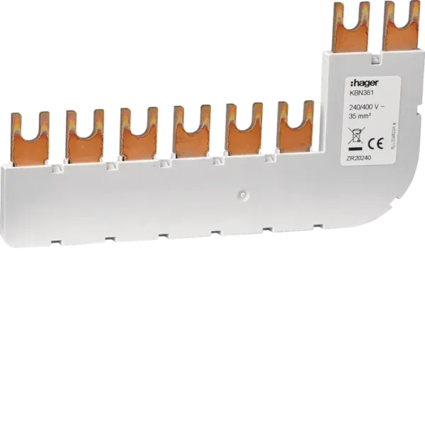 Insualted busbar 3P+N 35mm² 90° for SPA1 image 1