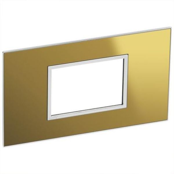 Arteor™ - British standard plate square version 3 modules - Reflective Metal - Gold image 1