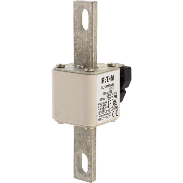 Fuse-link, high speed, 315 A, AC 690 V, compact size 1, 45 x 59 x 148 mm, aR, IEC, UL, single indicator image 8