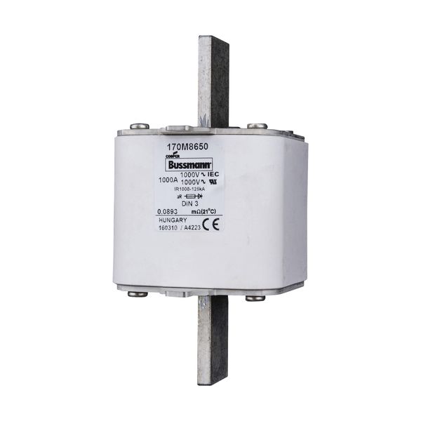 Fuse-link, high speed, 1000 A, AC 1000 V, DIN 3, 90 x 75 x 150 mm, aR, DIN, IEC, single indicator image 6