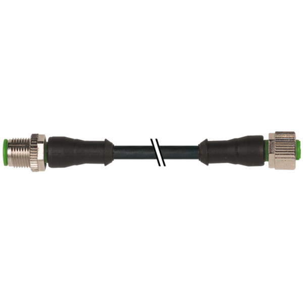 M12 male 0° / M12 female 0° A-cod. PUR 5x0.34 bk UL/CSA 5m image 1