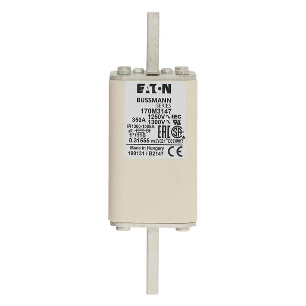 Fuse-link, high speed, 350 A, AC 1250 V, compact size 1, 45 x 45 x 138 mm, aR, DIN, IEC, single indicator image 15