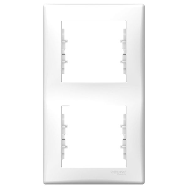 Sedna - vertical 2-gang frame - white image 1