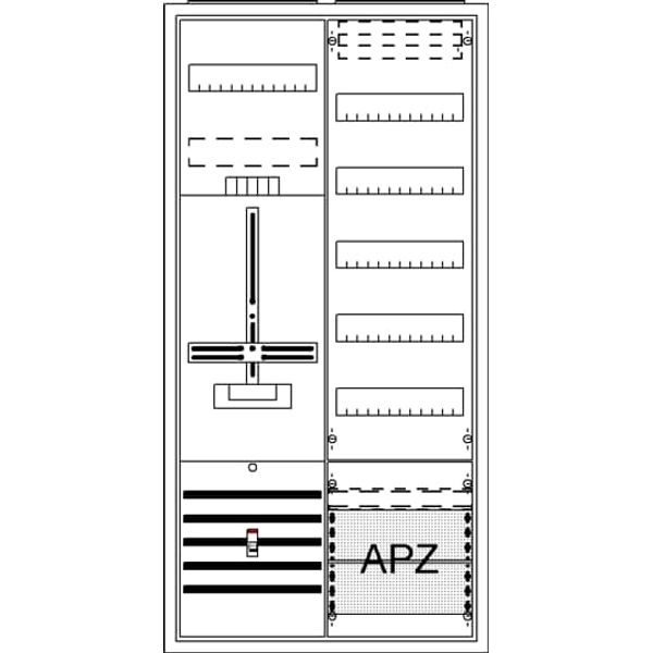 DA27CB Meter board, Field width: 2, Rows: 57, 1100 mm x 550 mm x 215 mm, Isolated (Class II), IP31 image 20