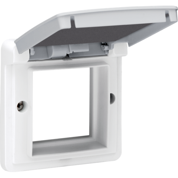 Adapter frame with hinged lid suitable for 45 x 45 mm functions in spl image 2