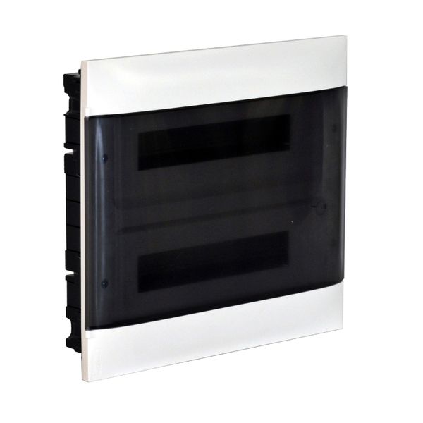 LEGRAND 2X12M FLUSH CABINET SMOKED DOOR E + N  TERMINAL BLOCK FOR MASONRY WALL image 1