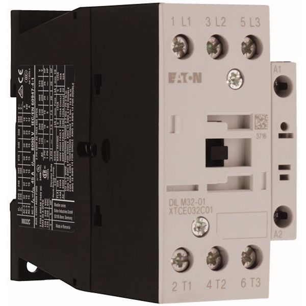 Contactor, 3 pole, 380 V 400 V 15 kW, 1 NC, 110 V 50 Hz, 120 V 60 Hz, AC operation, Screw terminals image 4