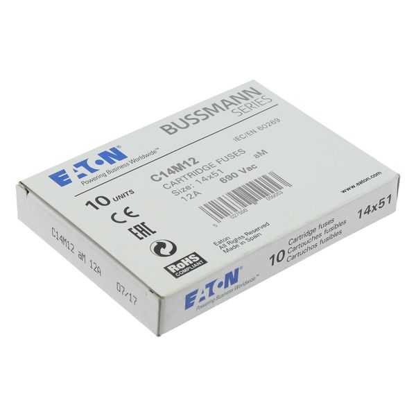 Fuse-link, LV, 12 A, AC 690 V, 14 x 51 mm, aM, IEC image 13