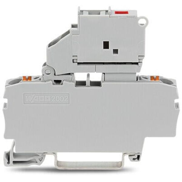 2202-1611/1000-542 2-conductor fuse terminal block; with pivoting fuse holder; with end plate image 1