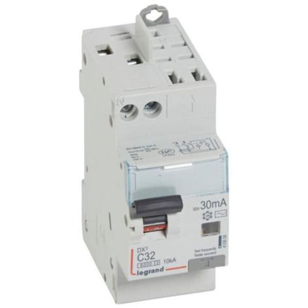 Monoblock differential circuit breaker DX³6000 10kA high screw inlet automatic high outlet U+N 230V~ - 32A - typeAC 30mA image 1