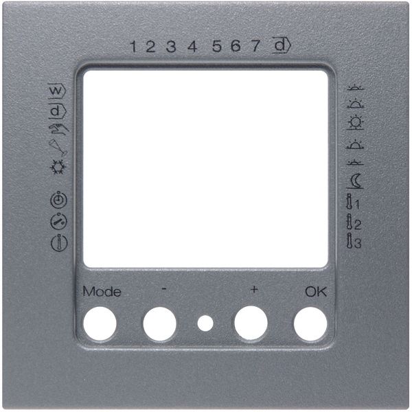 Thermostat time-controlled, with centre plate, B.7, aluminium matt image 1